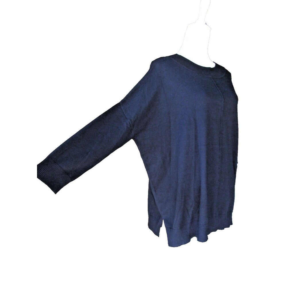 NWT Adrianna Papell Womens M Sweater Black Long Sleeve Pullover Middle Seam - Picture 2 of 16